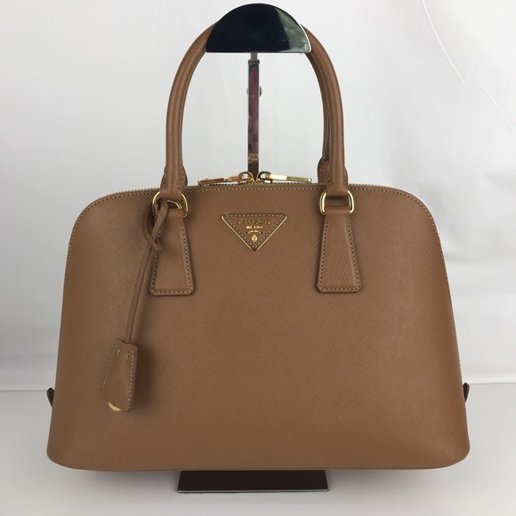 Prada Handbags - Prada Saffiano Promenade Caramel Satchel 1BA837
